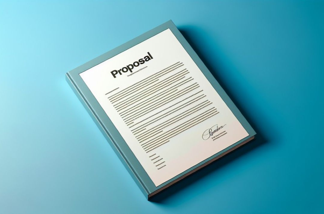 Image of a document with "Proposal" written on it